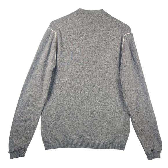 Wool & Co Quarter-Zip Pullover Sweater Men Large Gray Merino Wool/Cashmere EUC - Picture 2 of 13